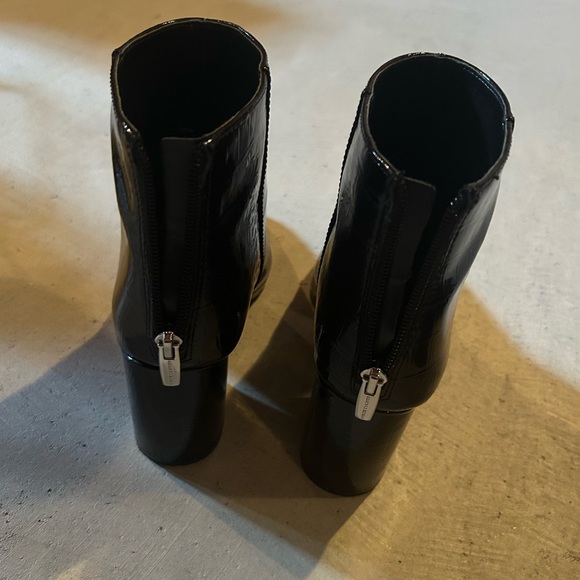 Vince Camuto Patent Leather Black Ankle Boots - Picture 4 of 5